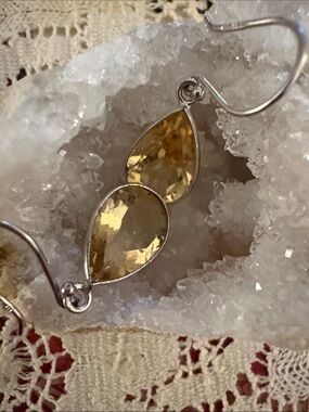 Citrine Teardrop Dangle Earrings